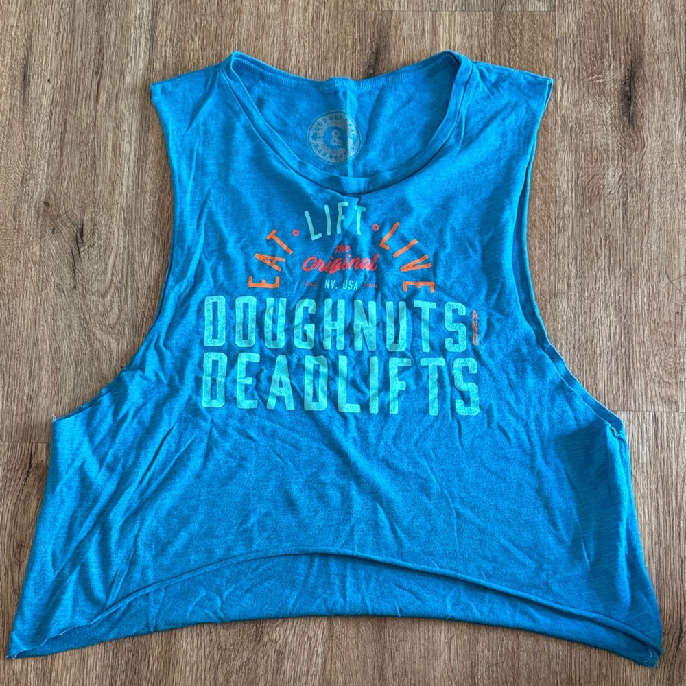 Vibrant Blue Graphic Muscle Tee